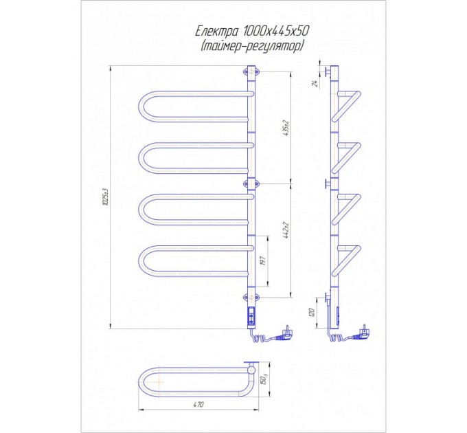 Рушникосушарка Mario Електра-І 1000x445/150 TR (2.3.1004.11.P)
