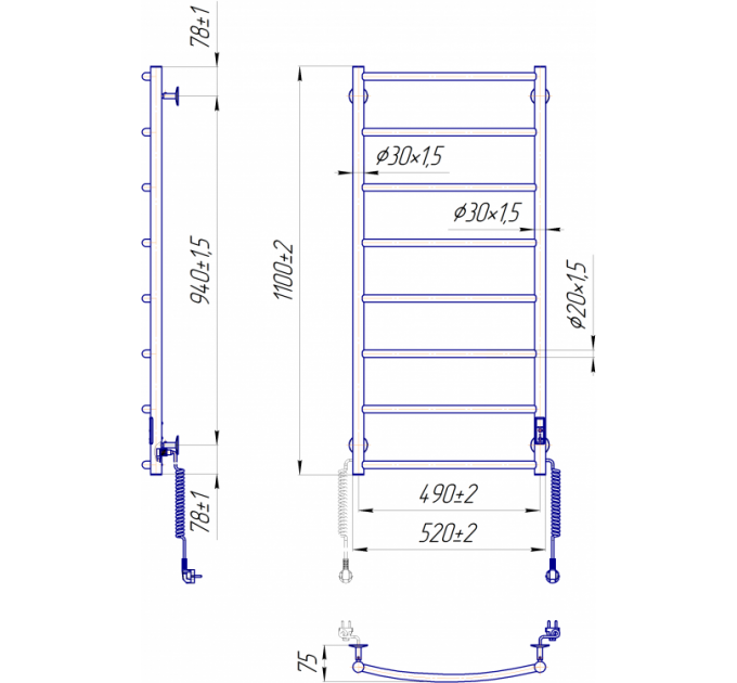Рушникосушарка Mario Класік НР-I 1090Х530/85 TR К (2.3.0117.10.P)
