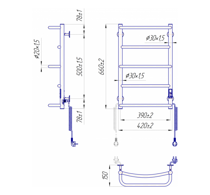 Рушникосушарка Mario Люкс НР-І 650х430 /150 TR К (2.3.0313.10.P)