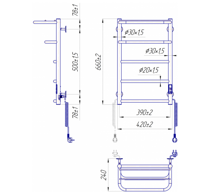 Рушникосушарка Mario Hotel-І 650х430/240 TR К (2.3.6200.11.P)