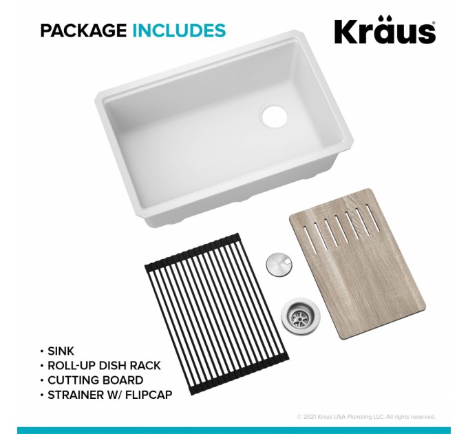 Кухонна мийка Kraus KGUW1-33WH