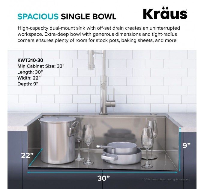 Кухонна мийка Kraus KWT310-30