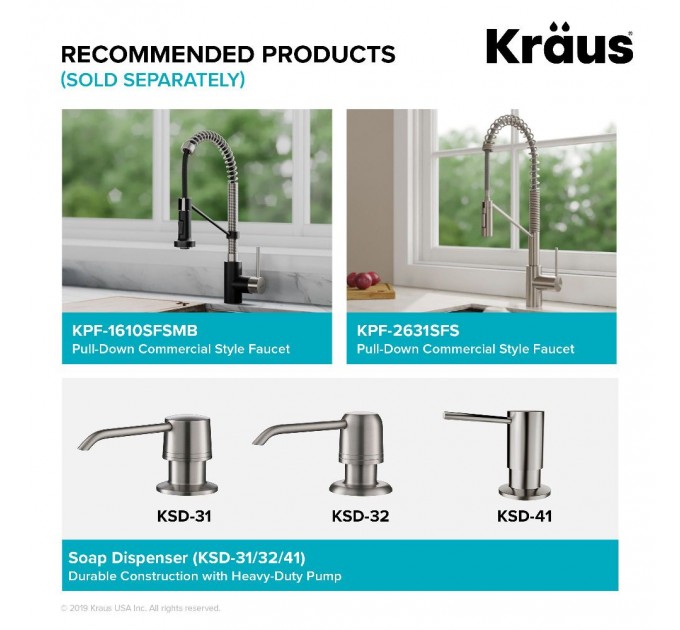 Кухонна мийка Kraus KWT310-33/PGM