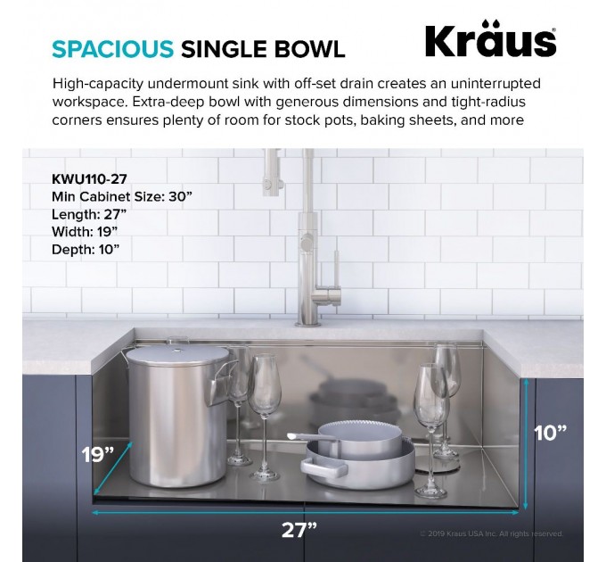 Кухонная мойка Kraus KWU110-27