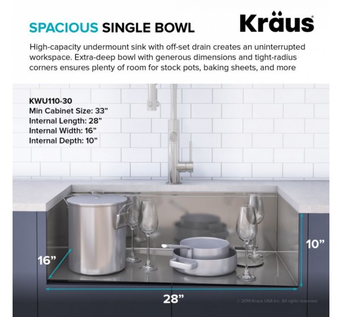 Кухонная мойка Kraus KWU110-30