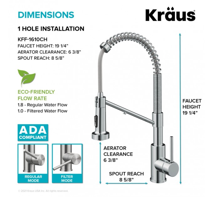 Смеситель кухонный Kraus Bolden KFF-1610CH