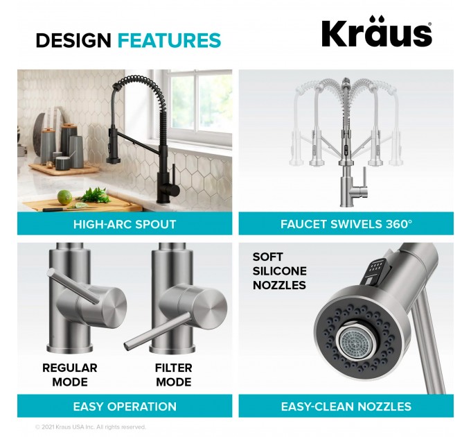 Смеситель кухонный Kraus Bolden KFF-1610MB