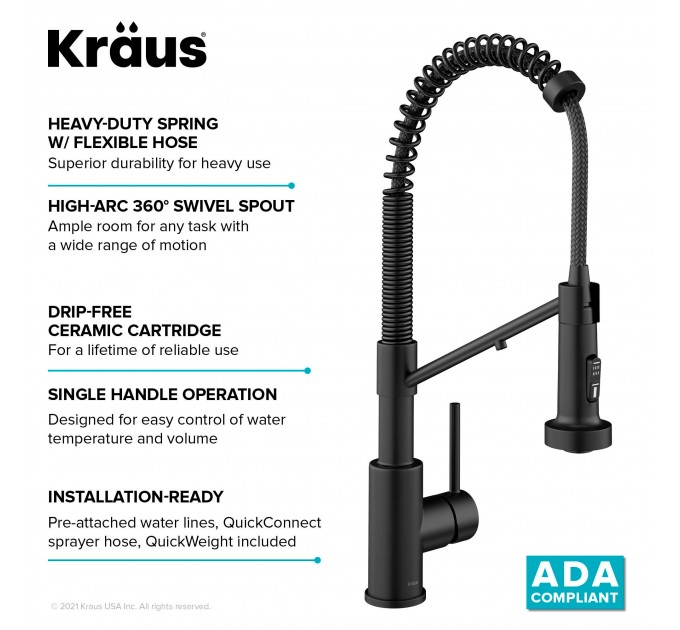Смеситель кухонный Kraus Bolden KFF-1610MB