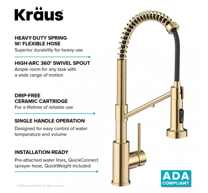 Смеситель кухонный Kraus Bolden KFF-1610SFACB