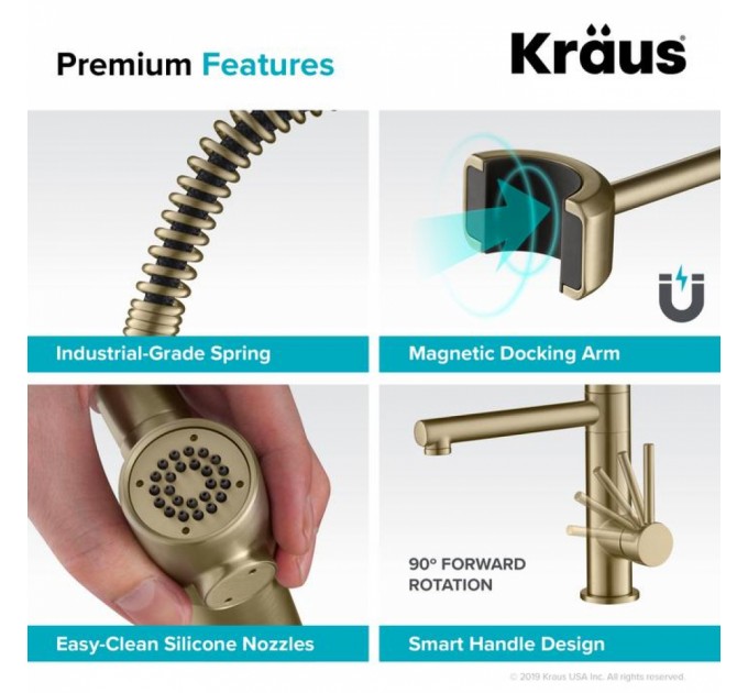Смеситель кухонный Kraus Artec Pro KPF-1603BGMB