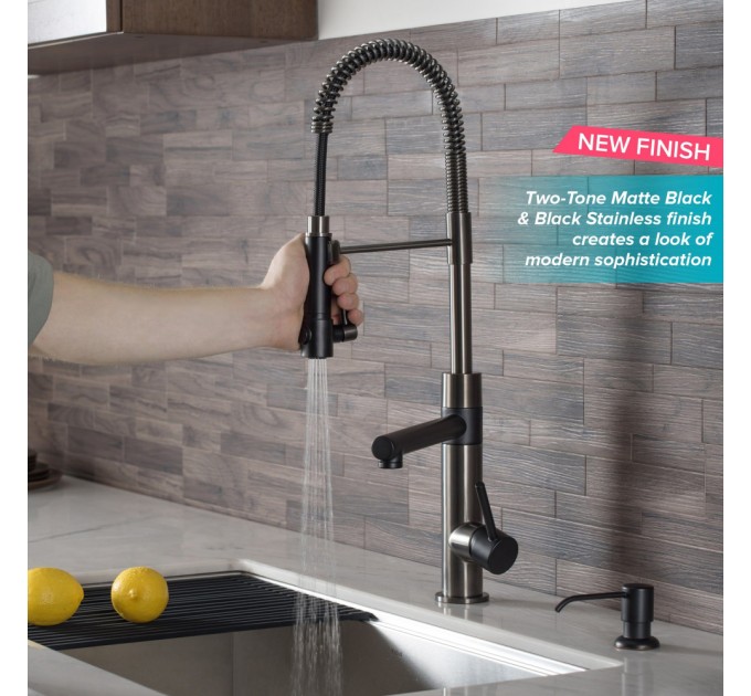 Змішувач кухонний Kraus Artec Pro KPF-1603MBSB