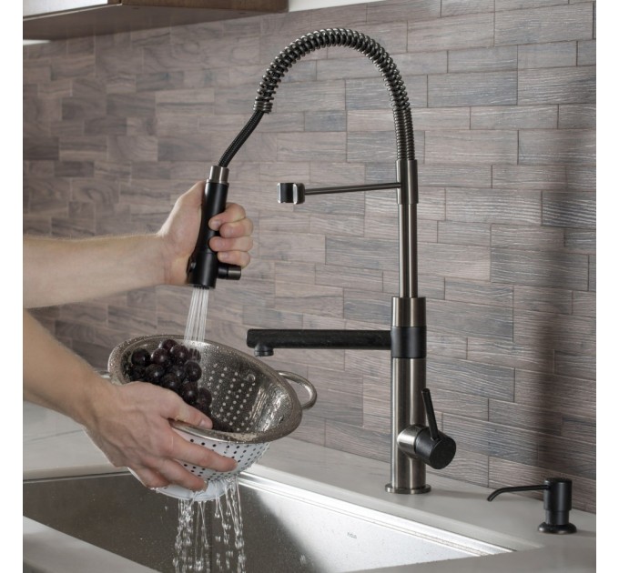 Змішувач кухонний Kraus Artec Pro KPF-1603MBSB
