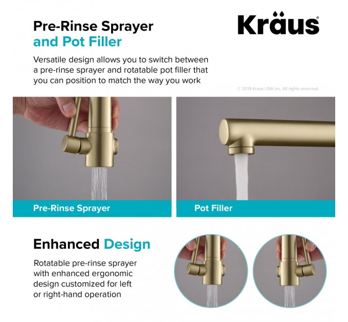 Змішувач кухонний Kraus Artec Pro KPF-1603MBSB