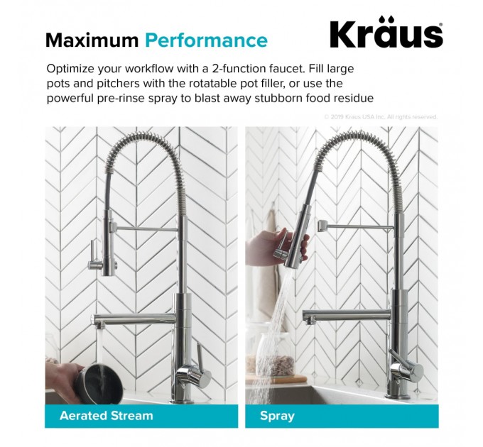 Змішувач кухонний Kraus Artec Pro KPF-1603MBSB