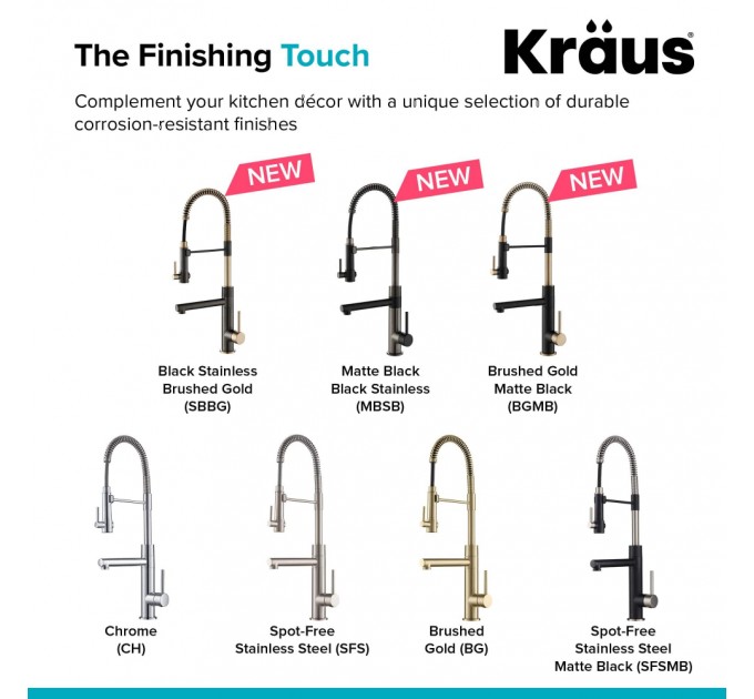 Змішувач кухонний Kraus Artec Pro KPF-1603MBSB