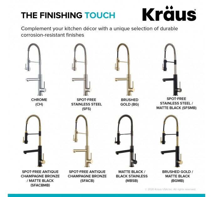 Смеситель кухонный Kraus Artec Pro KPF-1603SFACBMB