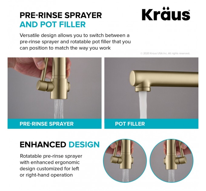Смеситель кухонный Kraus Artec Pro KPF-1603SFACBMB