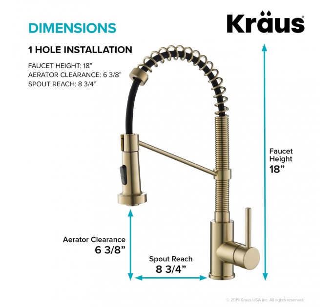 Смеситель кухонный Kraus Bolden KPF-1610BG