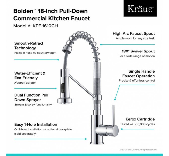 Смеситель кухонный Kraus Bolden KPF-1610MB