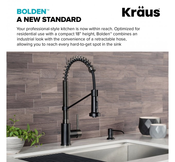 Смеситель кухонный Kraus Bolden KPF-1610MBSB