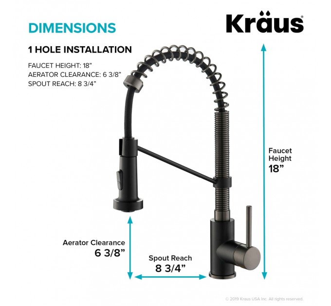 Смеситель кухонный Kraus Bolden KPF-1610MBSB