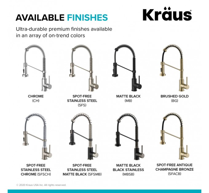 Смеситель кухонный Kraus Bolden KPF-1610SFACB