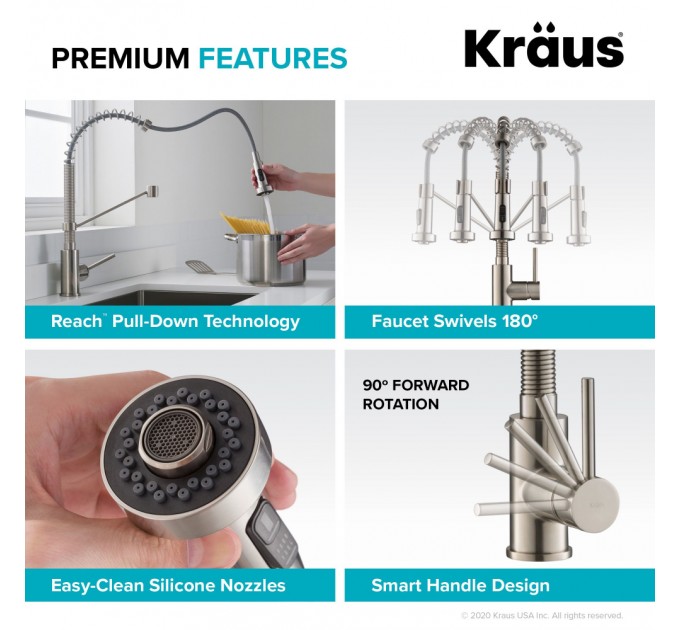 Смеситель кухонный Kraus Bolden KPF-1610SFACB