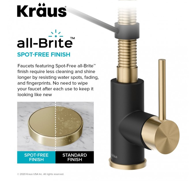 Змішувач кухонний Kraus Bolden KPF-1610SFACBMB