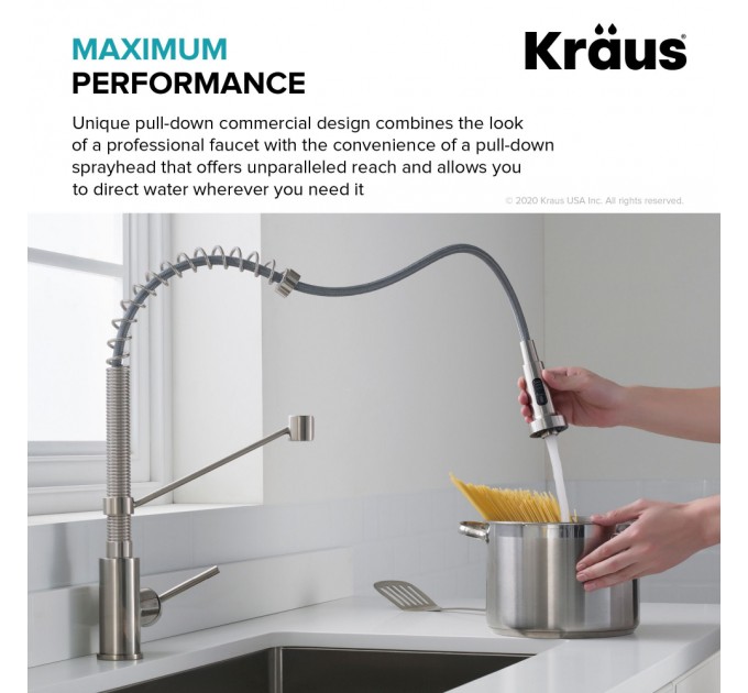 Змішувач кухонний Kraus Bolden KPF-1610SFACBMB