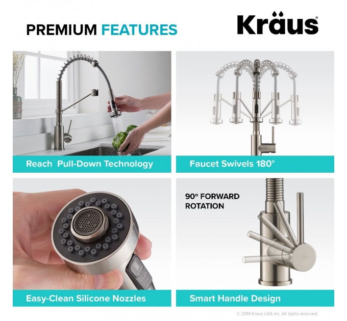 Смеситель кухонный Kraus Bolden KPF-1610SFS