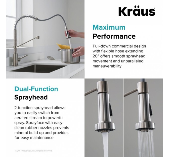 Смеситель кухонный Kraus Bolden KPF-1610SFS