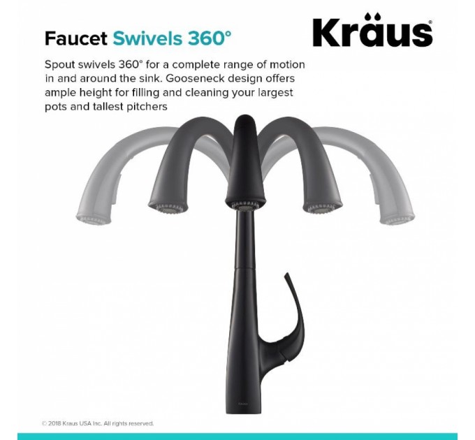 Смеситель кухонный Kraus Ansel KPF-1675MB