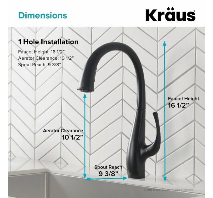 Смеситель кухонный Kraus Ansel KPF-1675MB