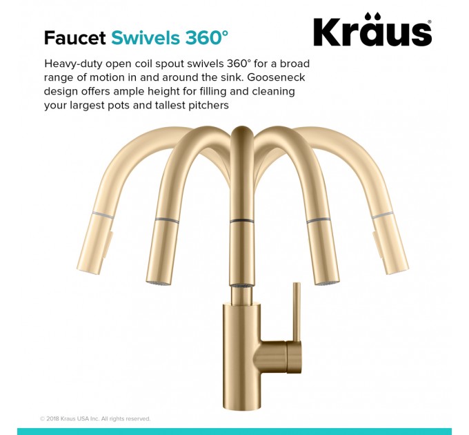 Смеситель кухонный Kraus Oletto KPF-2620BB