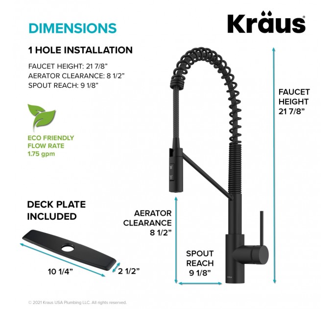 Смеситель кухонный Kraus Oletto KPF-2631MB