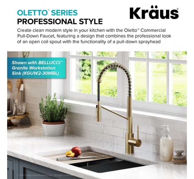 Смеситель кухонный Kraus Oletto KPF-2631SFACB