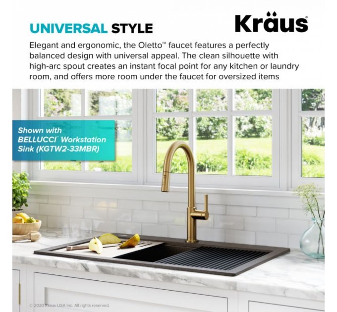 Смеситель кухонный Kraus Oletto KPF-2820BB