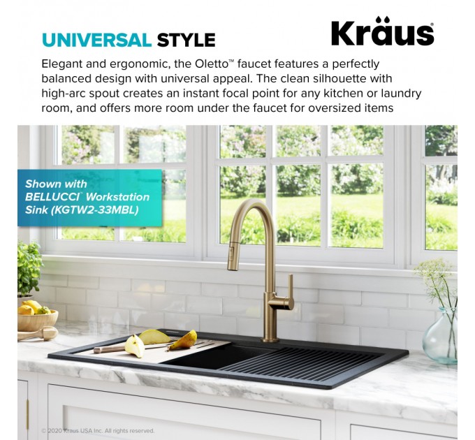 Смеситель кухонный Kraus Oletto KPF-2820SFACB