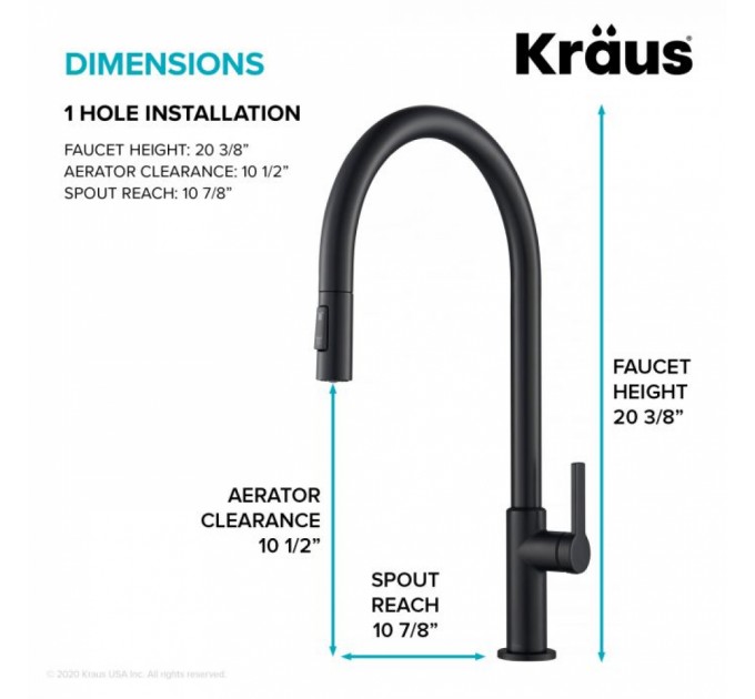 Смеситель кухонный Kraus Oletto KPF-2821MB
