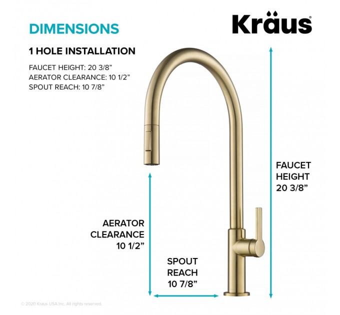 Смеситель кухонный Kraus Oletto KPF-2821SFACB