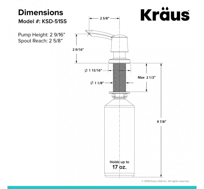 Дозатор миючого засобу Kraus KSD-51SS