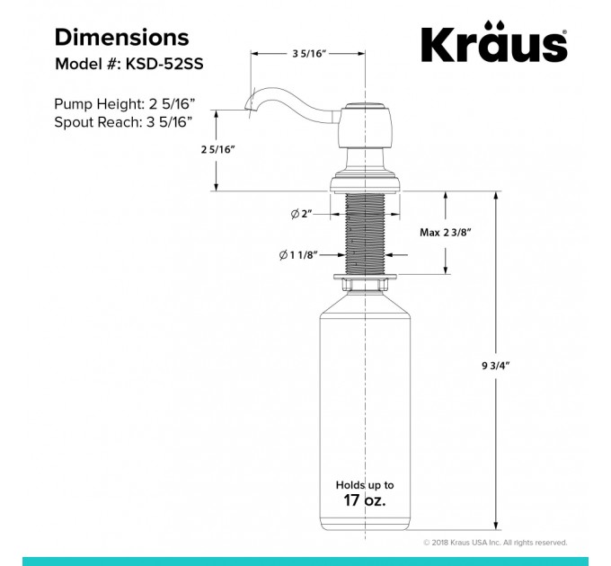 Дозатор моющего средства Kraus KSD-52SS