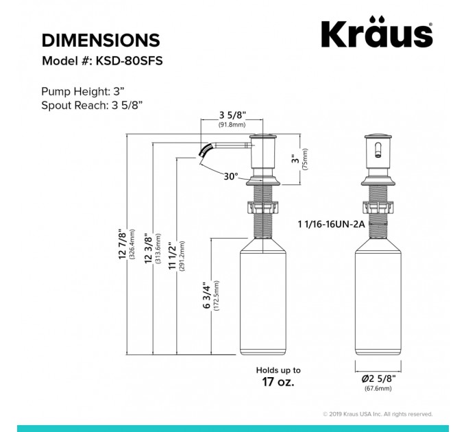 Дозатор моющего средства Kraus KSD-80SFS