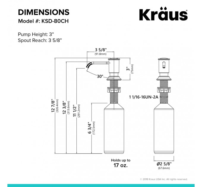 Дозатор миючого засобу Kraus KSD-80CH