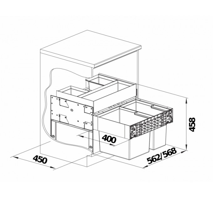Система сортировки отходов Blanco Select II 60/2 Orga 526208