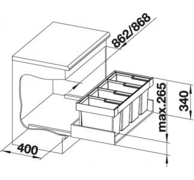 Система сортування відходів Blanco Flexon II 90/4 521475