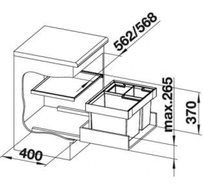 Система сортування відходів Blanco Flexon II XL 60/3 521473