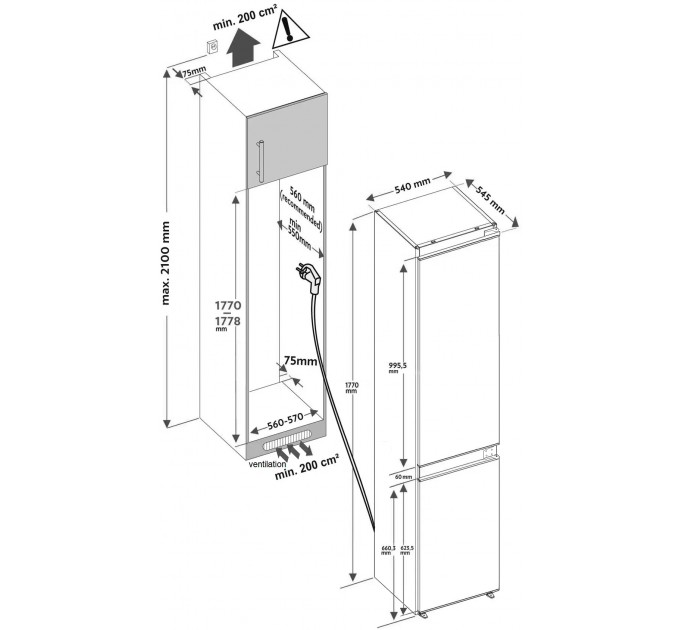 Вбудований холодильник Fabiano FBF 0249