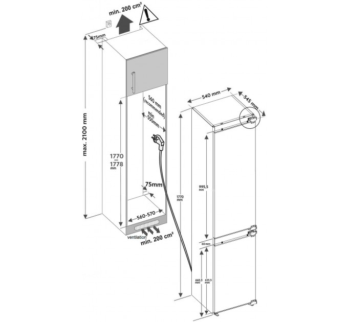 Вбудований холодильник Fabiano FBF 0256