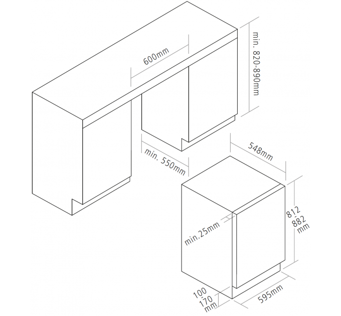 Вбудований холодильник Fabiano FBRU 0120